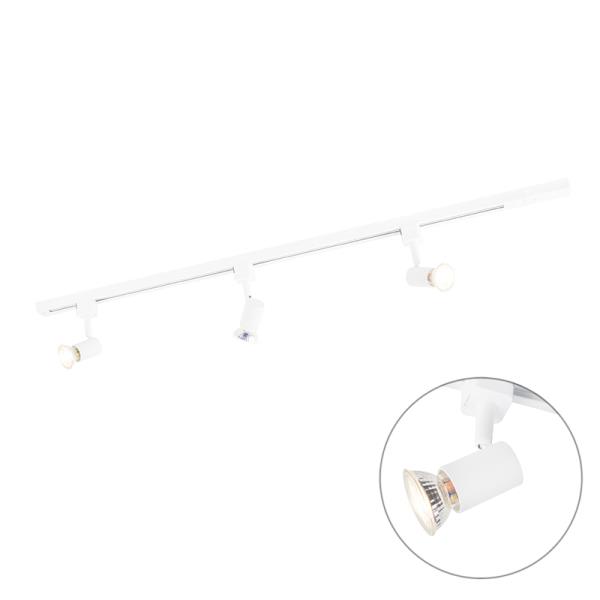 Moderní kolejnicový systém s 3 reflektory 1-fázový bílý - Jeany