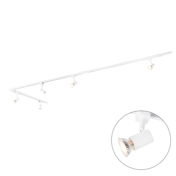 Moderní kolejnicový systém s 5 reflektory 1-fázový bílý - Jeany
