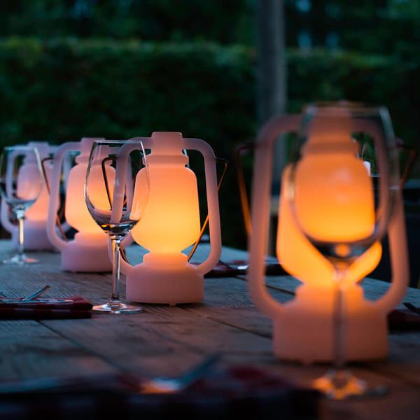 Stolní lampa bílá efekt plamene 22 cm - Storm Mini