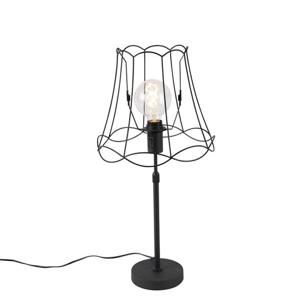 Stolní lampa černá s rámem Granny 30 cm nastavitelná - Parte