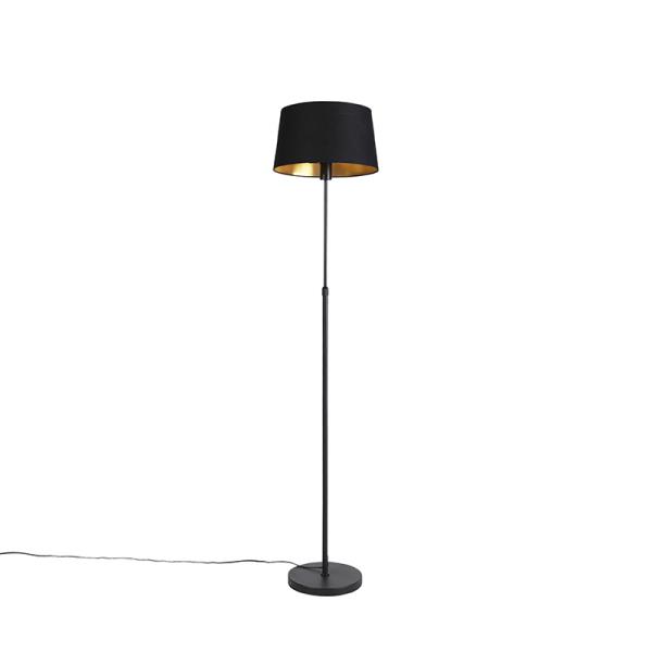 Stojací lampa černá s černým stínítkem 35 cm nastavitelná - Parte