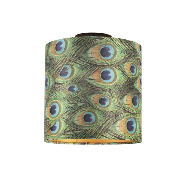 Stropní lampa ssametovým stínítkem spavoučími pery zlatá 25 cm - Combi černá