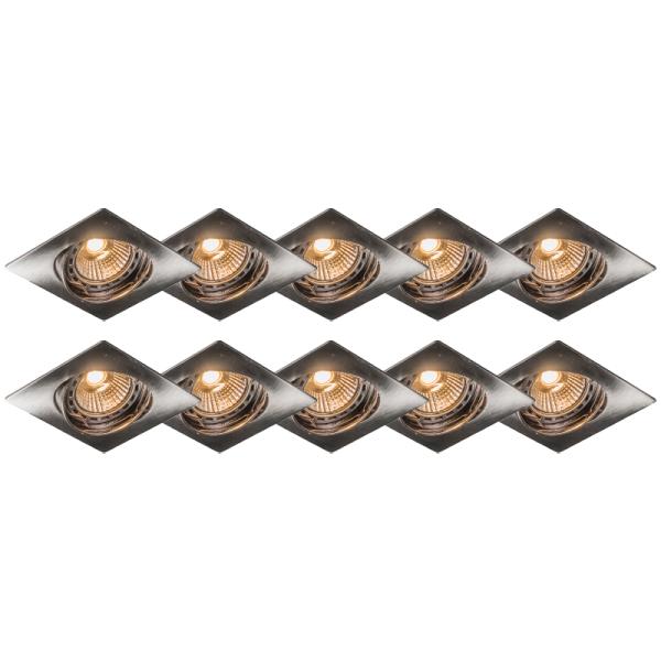 Moderní zapuštěné bodové světlo ocelové naklápěcí sada 10 - Edu