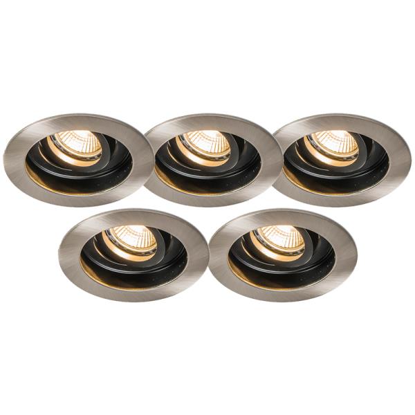 Zapuštěné bodové světlo Rondoo ocel sada 5