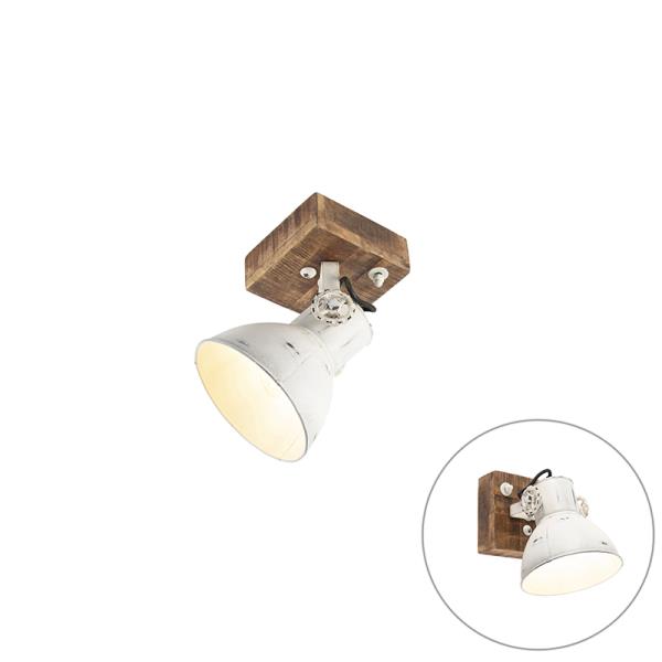 Průmyslové bodové světlo bílé smangovým dřevem 18 cm - Mangoes