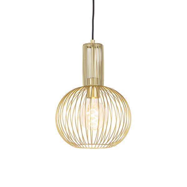 Designové závěsné svítidlo zlaté - Wire Whisk